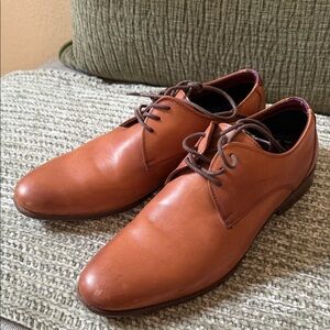 Aldo Men's Leather Derby Shoes in Cognac Brown